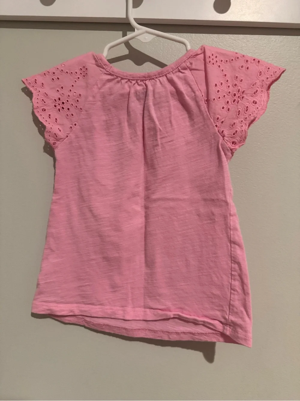 2T OshKosh B'gosh Pink Eyelet Flutter Sleeve Tee
